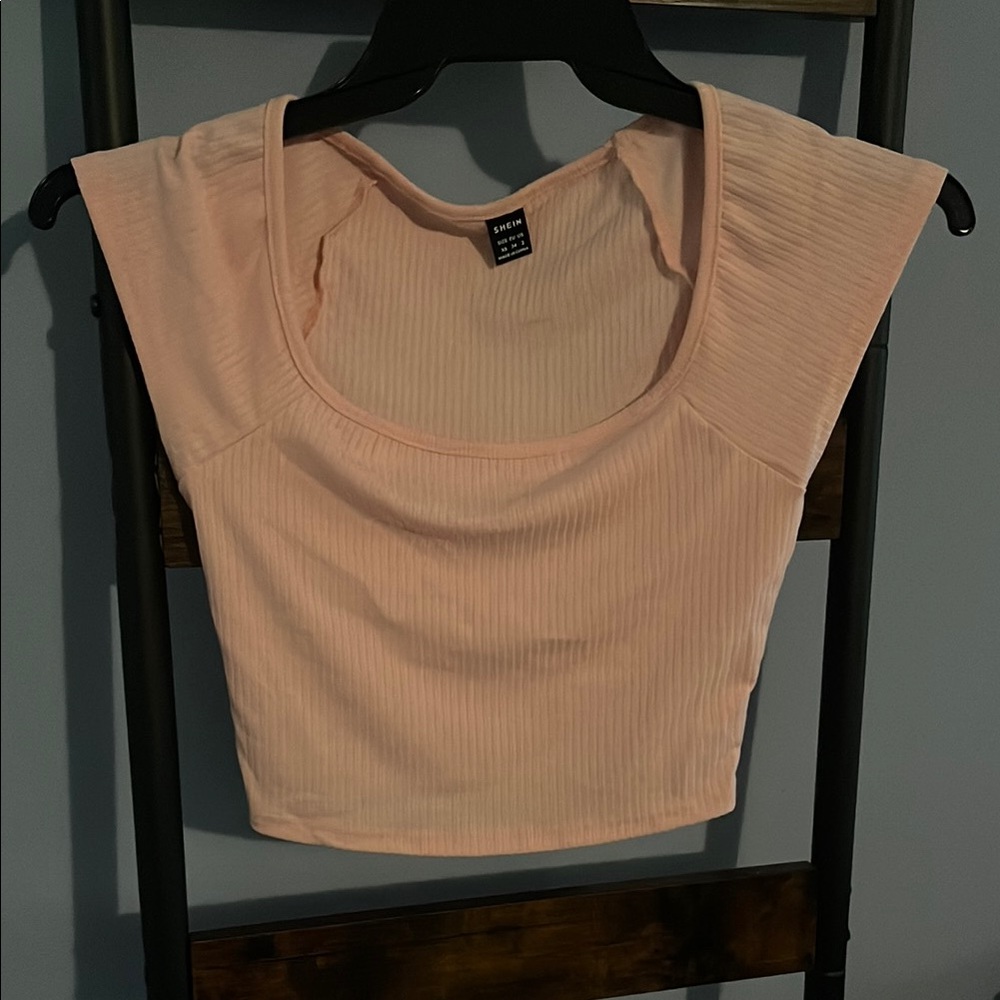 SHEIN Light Pink Ribbed Tank Top